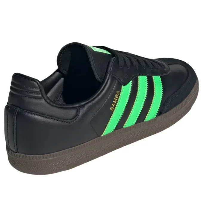 Adidas Samba „Core Black Screaming Green Gum“